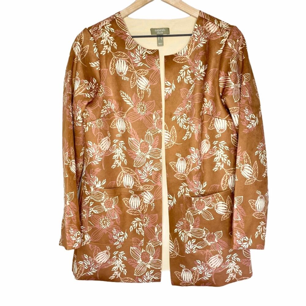 QVC D&Co Naturals faux suede cardigan sz XS
